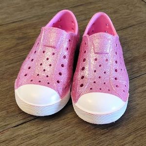 DSG pink glitter girls slip on shoes. Size 9c.